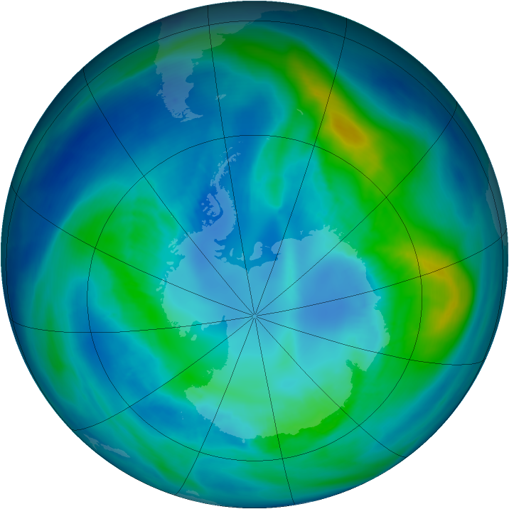 Antarctic ozone map for 14 April 2008